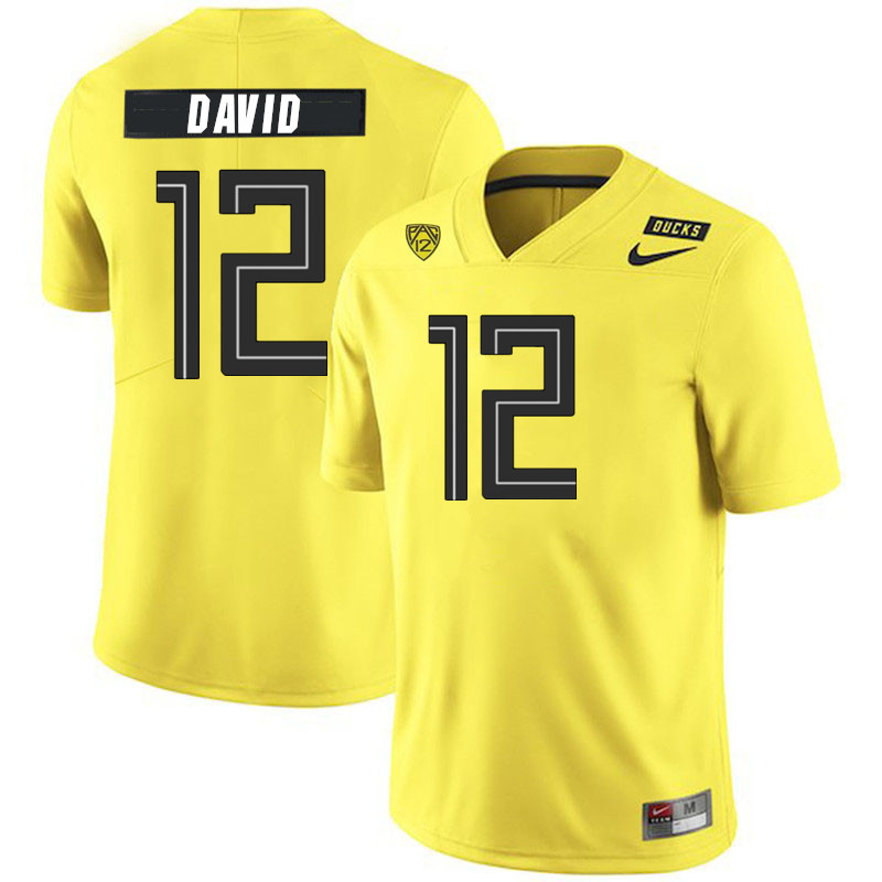 Men #12 Daymon David Oregon Ducks College Football Jerseys Stitched Sale-Yellow